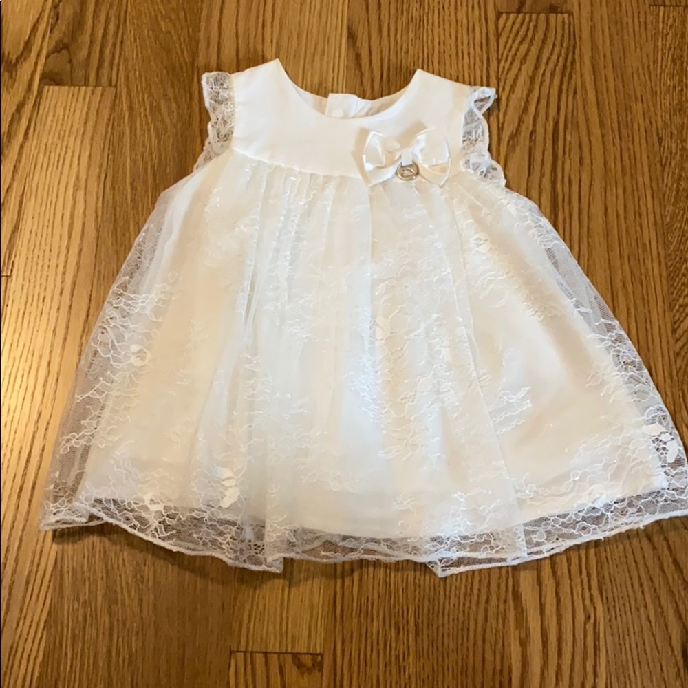 Mayoral White Cotton and Lace Dress